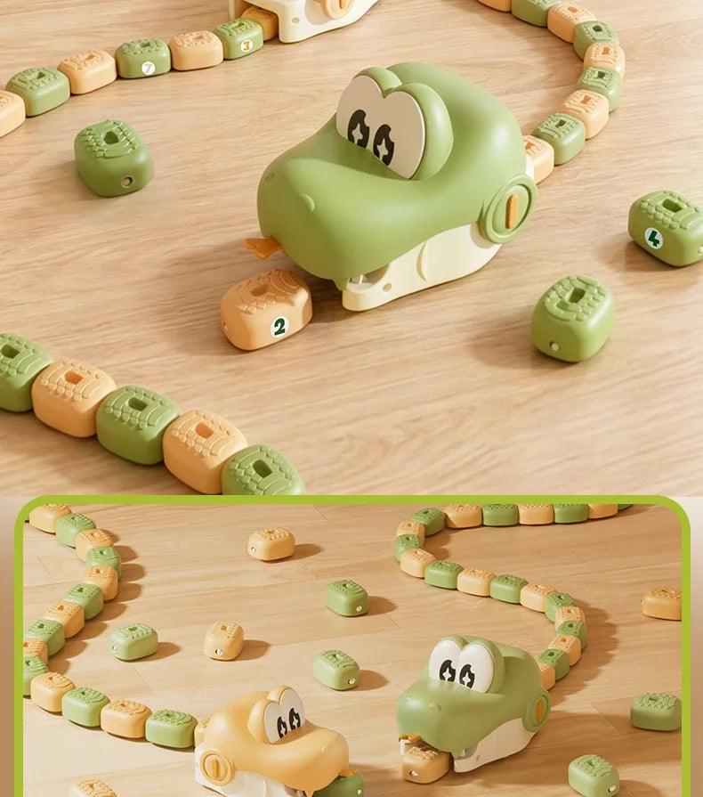 Remote Control Magnetic Eating Snake Toy Greedy Bean Chasing Game RC Car Interactive Educational Toy Children Christmas Gifts