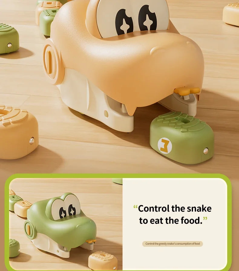 Remote Control Magnetic Eating Snake Toy Greedy Bean Chasing Game RC Car Interactive Educational Toy Children Christmas Gifts
