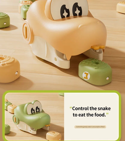 Remote Control Magnetic Eating Snake Toy Greedy Bean Chasing Game RC Car Interactive Educational Toy Children Christmas Gifts