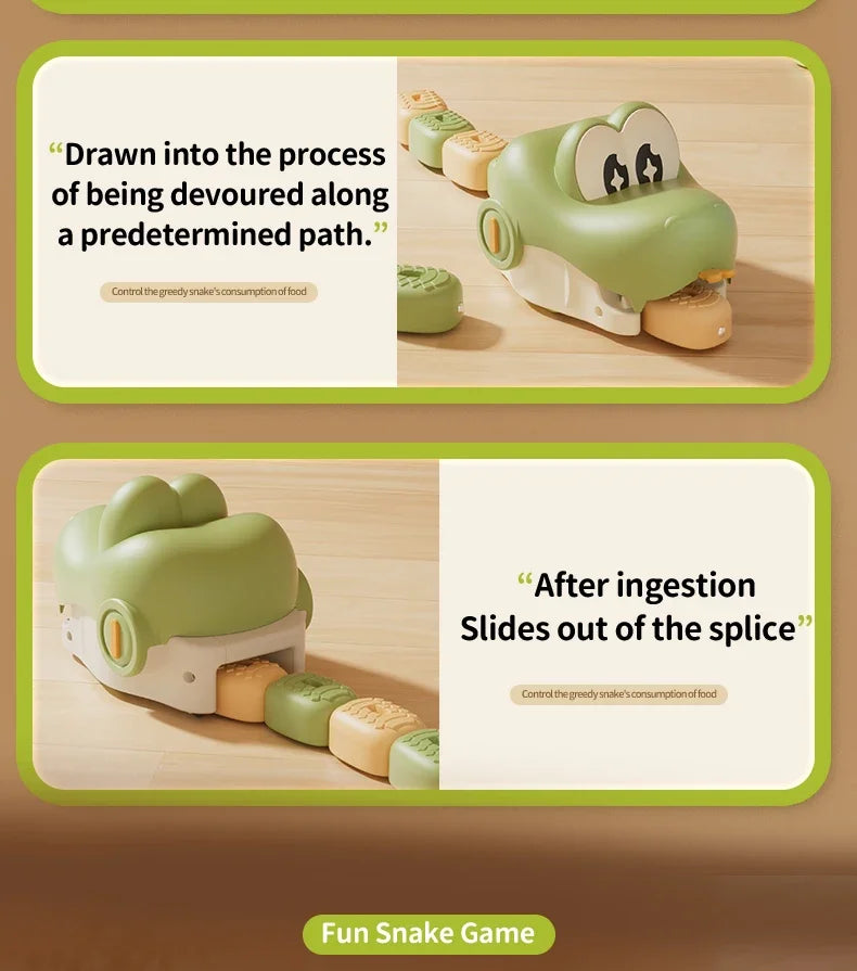 Remote Control Magnetic Eating Snake Toy Greedy Bean Chasing Game RC Car Interactive Educational Toy Children Christmas Gifts