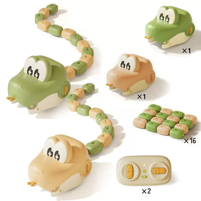 Remote Control Magnetic Eating Snake Toy Greedy Bean Chasing Game RC Car Interactive Educational Toy Children Christmas Gifts