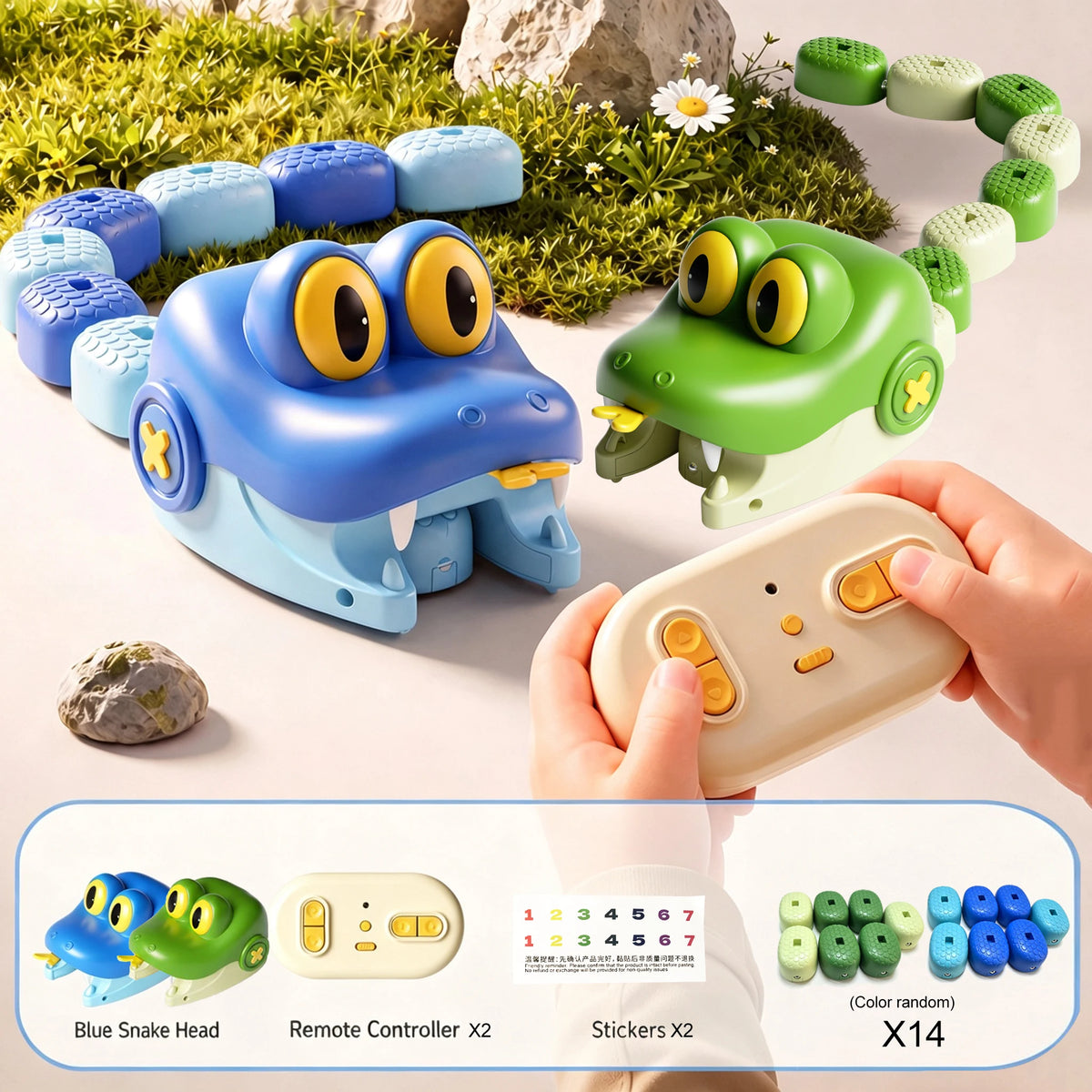 Remote Control Magnetic Eating Snake Toy Greedy Bean Chasing Game RC Car Interactive Educational Toy Children Christmas Gifts