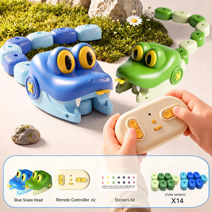 Remote Control Magnetic Eating Snake Toy Greedy Bean Chasing Game RC Car Interactive Educational Toy Children Christmas Gifts