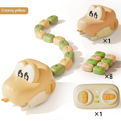 Remote Control Magnetic Eating Snake Toy Greedy Bean Chasing Game RC Car Interactive Educational Toy Children Christmas Gifts