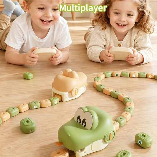 Remote Control Magnetic Eating Snake Toy Greedy Bean Chasing Game RC Car Interactive Educational Toy Children Christmas Gifts